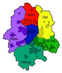 Die Stadtbezirke in Mnster